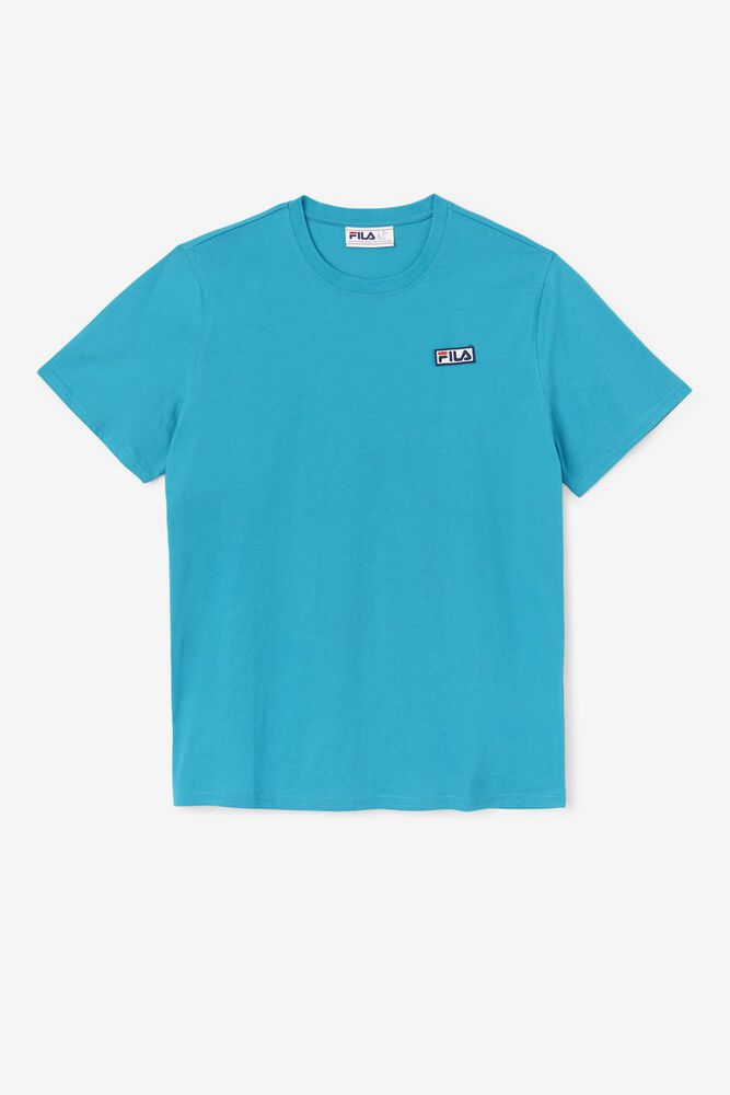 Fila T-Shirt Mens Turquoise - Skylar - Philippines 8095716-GF